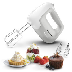 Moulinex PowerMix HM450B Batteur à main 450 W Gris, Blanc 2
