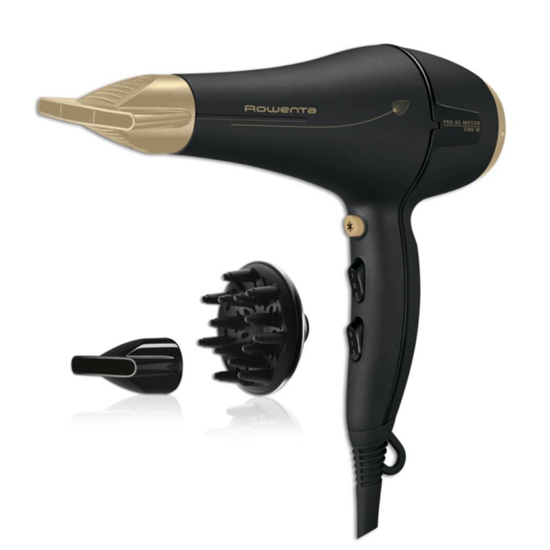 Rowenta Signature Pro CV7846F0 haardroger 2200 W Zwart, Goud