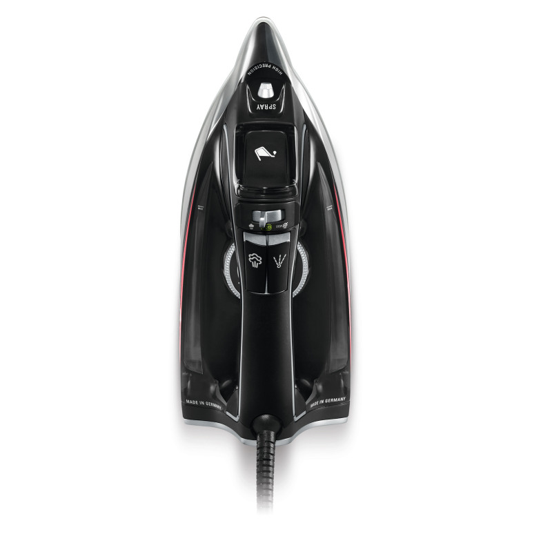 Rowenta DW8210 Fer à repasser à sec ou à vapeur Semelle Laser HD Microsteam 400 2800 W Noir, Rouge