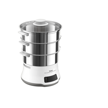 Tefal Convenient Series Deluxe VC502D cuiseur vapeur 3 Nombre de paniers Comptoir 900 W Acier inoxydable, Blanc
