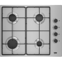 Beko TAQUE GAZ HIGG64123SX Zwart, Roestvrijstaal Ingebouwd 61 cm Gaskookplaat 4 zone(s)