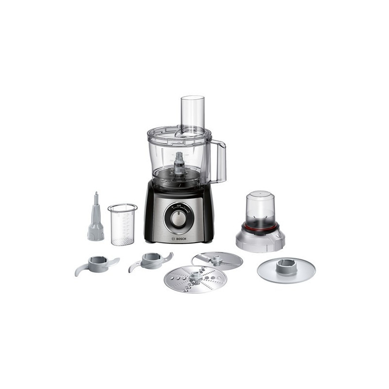 Bosch MCM3401M robot de cuisine 800 W 2,3 L Noir, Acier inoxydable