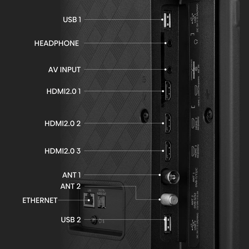 Hisense 65A6K 165,1 cm (65") 4K Ultra HD Smart TV Wifi Noir 300 cd/m²