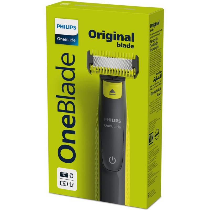 Philips Norelco OneBlade QP2824/10 scheerapparaat Scheerapparaat met scheerblad Trimmer Grijs, Limoen