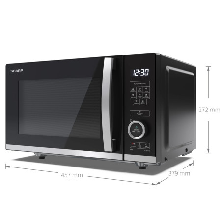 Sharp YC-QS204AE-B magnetron Zwart, Roestvrijstaal Solo-magnetron Aanrecht 20 l 800 W