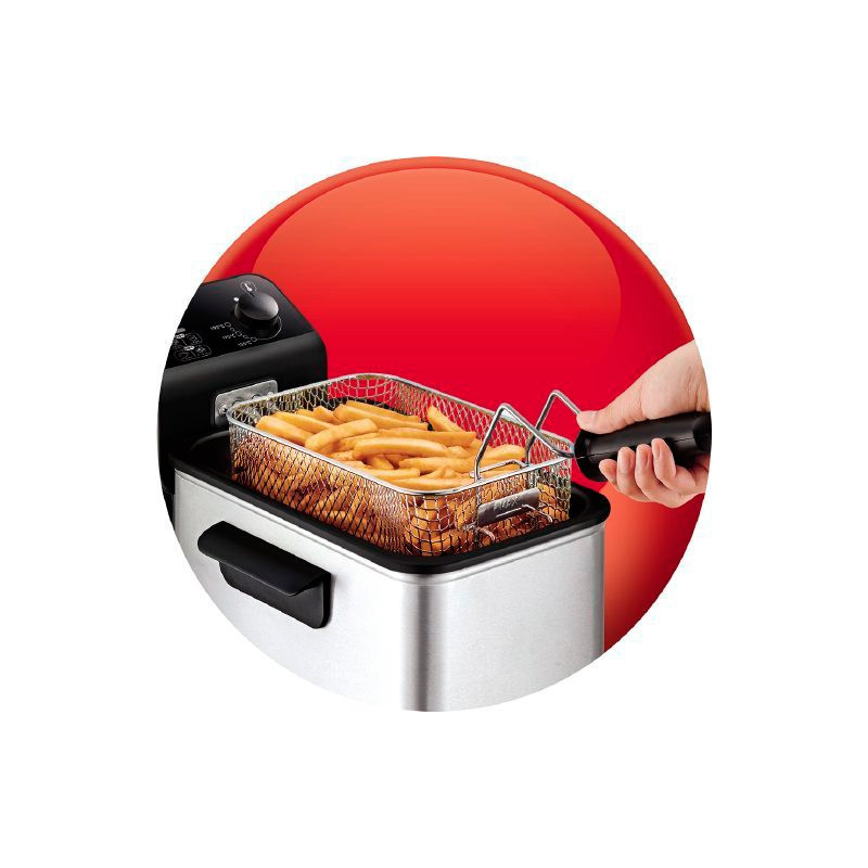 Tefal Easy Pro FR331 Enkel Vrijstaand Frituurpan Zwart, Roestvrijstaal