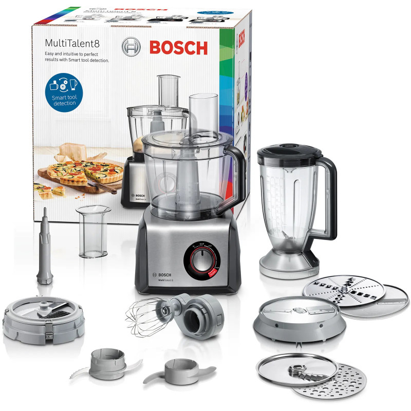 Bosch MC812M865 robot de cuisine 1250 W 3,9 L Noir, Acier inoxydable