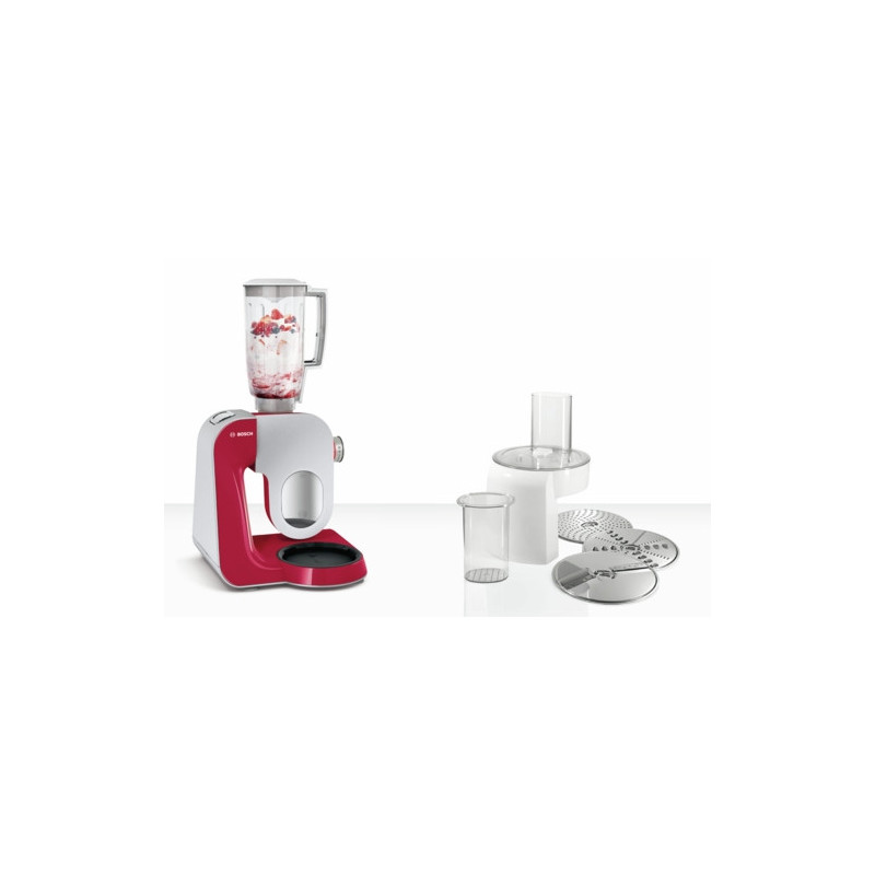 Bosch MUM58720 robot de cuisine 1000 W 3,9 L Gris, Rouge, Acier inoxydable