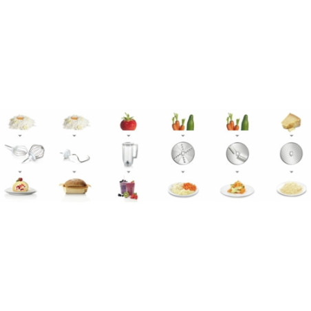Bosch MUM58720 robot de cuisine 1000 W 3,9 L Gris, Rouge, Acier inoxydable