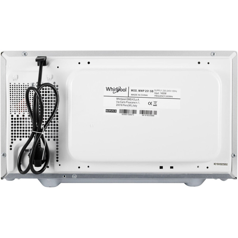 Whirlpool MWP 251 SB Zwart Solo-magnetron Aanrecht 25 l 900 W