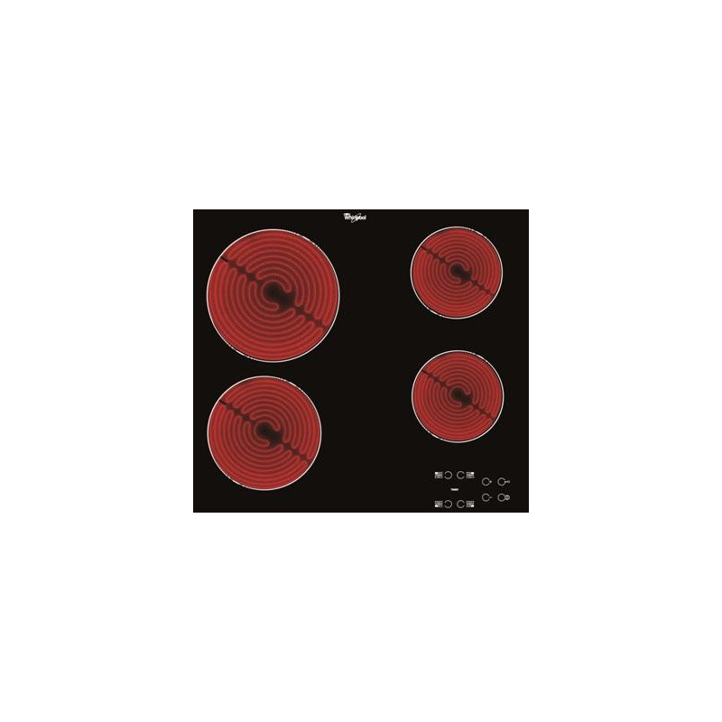 Whirlpool AKT 8090 NE plaque Noir Intégré (placement) Céramique 4 zone(s)