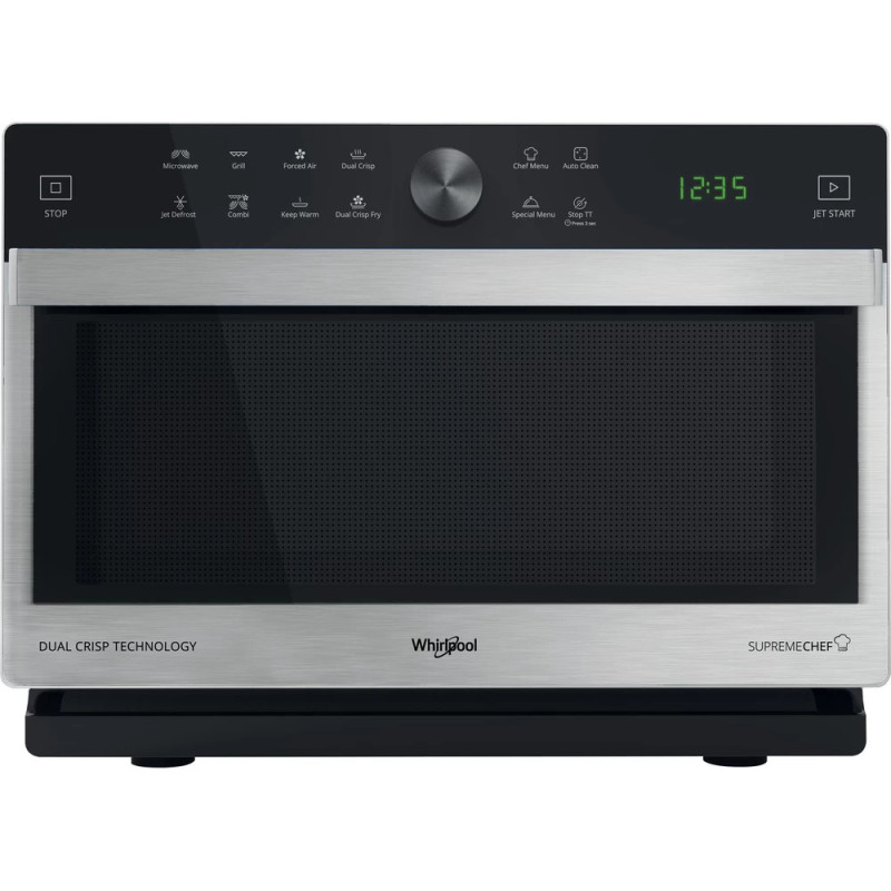 Whirlpool MWSC 833 SX Zwart, Roestvrijstaal Combinatiemagnetron Aanrecht 33 l 900 W