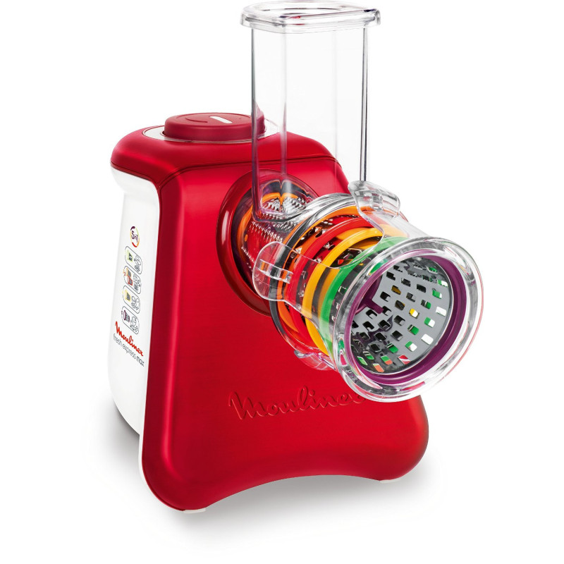 Moulinex DJ812510 salademaker 260 W Rood, Transparant, Wit