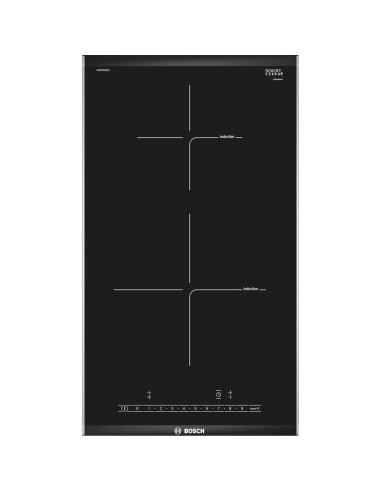 Bosch PIB375FB1E plaque Noir, Acier inoxydable Intégré (placement) Plaque avec zone à induction 2 zone(s)