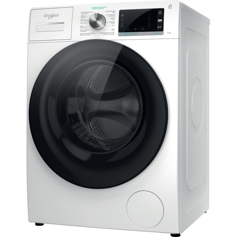 Whirlpool W6 W845WB BE wasmachine Voorbelading 8 kg 1351 RPM Wit