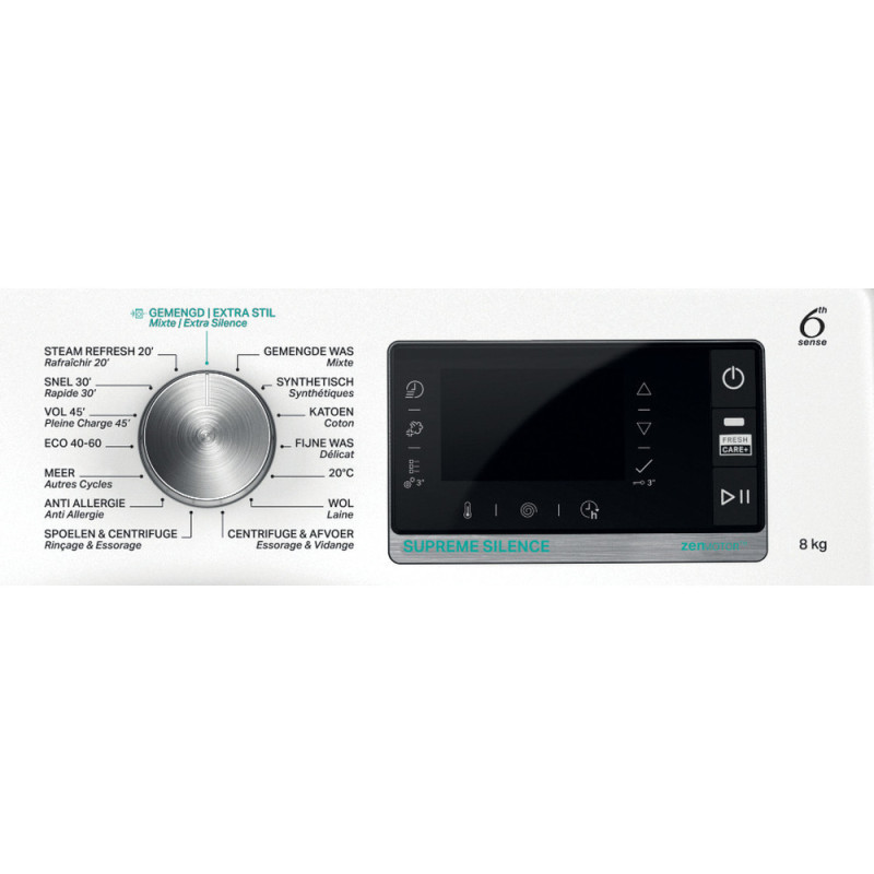 Whirlpool W6 W845WB BE machine à laver Charge avant 8 kg 1351 tr/min Blanc