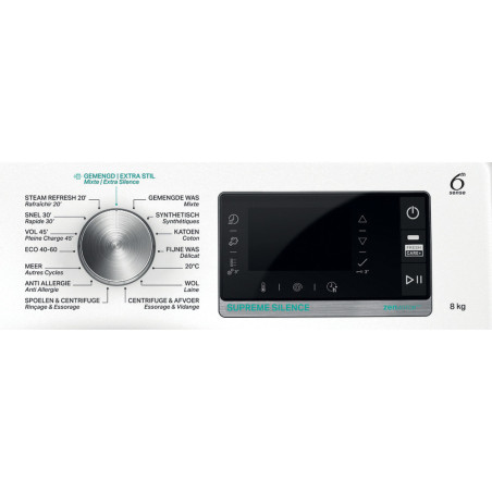 Whirlpool W6 W845WB BE wasmachine Voorbelading 8 kg 1351 RPM Wit