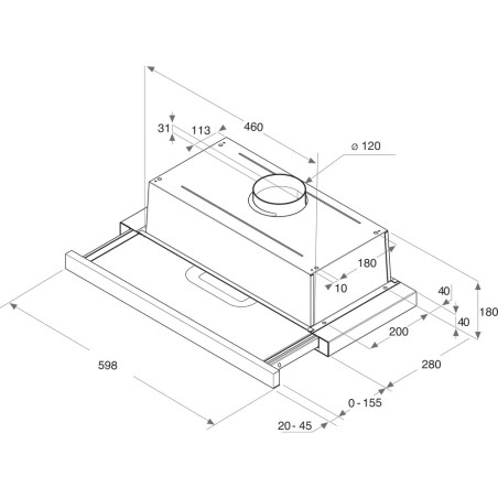 Whirlpool Achat hotte encastrable 60 cm AKR 749/1 IX