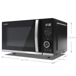 Sharp YC-QS204AE-B magnetron Zwart, Roestvrijstaal Solo-magnetron Aanrecht 20 l 800 W 2