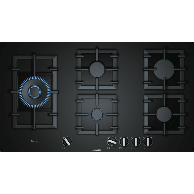 Bosch Serie 6 PPS9A6B90 kookplaat Zwart Ingebouwd 90 cm Gaskookplaat 5 zone(s)