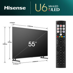 Hisense 55U6NQ 139,7 cm (55") 4K Ultra HD Smart TV Wifi Gris 600 cd/m² 2