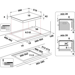 Whirlpool AKT 8090/NE Zwart Ingebouwd 60 cm Keramisch 4 zone(s) 2