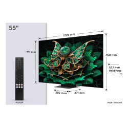TCL 55C7K tv 139,7 cm (55") 4K Ultra HD Smart TV Wifi Metallic 2600 cd/m²