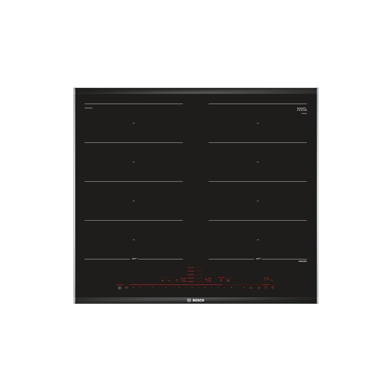 Bosch PXX675DC1E kookplaat Zwart, Roestvrijstaal Ingebouwd Inductiekookplaat zones 4 zone(s)