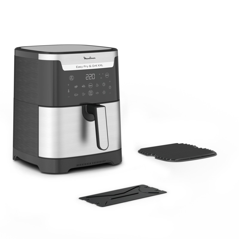 Moulinex Easy Fry & Grill XXL Unique 6,5 L Autonome Friteuse d’air chaud Noir, Acier inoxydable