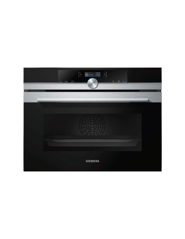 Siemens iQ700 CB635GBS3 stoomoven Middelmaat Zwart, Roestvrijstaal Knoppen, Draaiknop