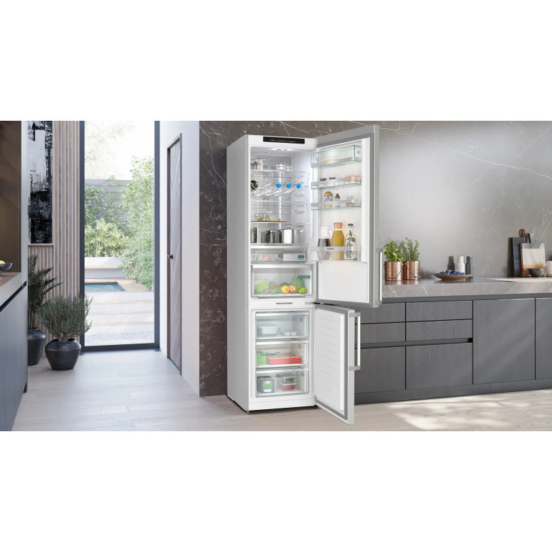 Siemens iQ500 KG39NAIAT réfrigérateur-congélateur Pose libre 363 L Acier inoxydable