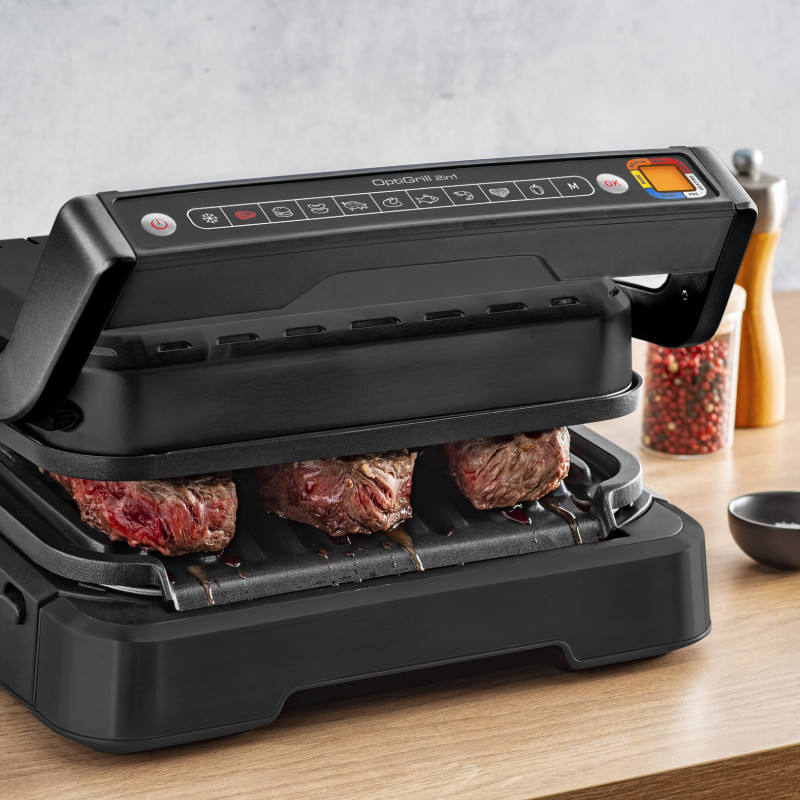Tefal OptiGrill 2in1 GC7728 OptiGrill 2-in-1 GC7728 intelligente grill en bbq zwart
