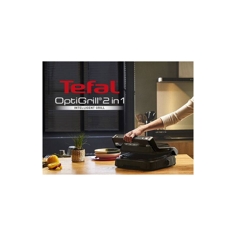 Tefal OptiGrill 2in1 GC7728 OptiGrill 2-in-1 GC7728 intelligente grill en bbq zwart