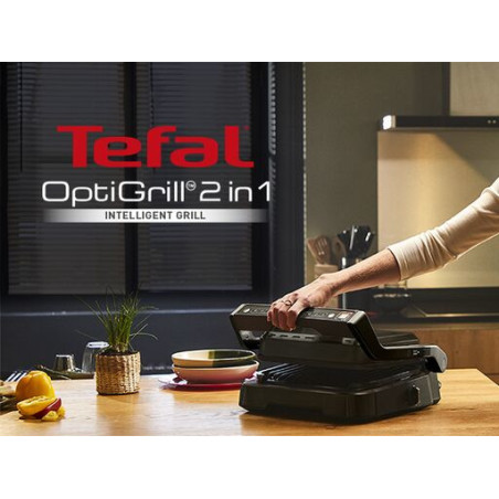 Tefal OptiGrill 2in1 GC7728 OptiGrill 2-in-1 GC7728 intelligente grill en bbq zwart