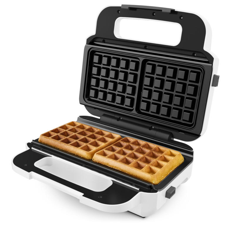 Tefal Snack XL SW7011 gaufrier et appareil à croque-monsieur 850 W Blanc, Acier inoxydable