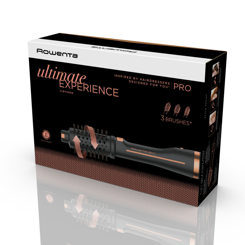 Rowenta Ultimate Experience CF9625 Brosse soufflante à air chaud À chaleur Noir, Bronze 750 W