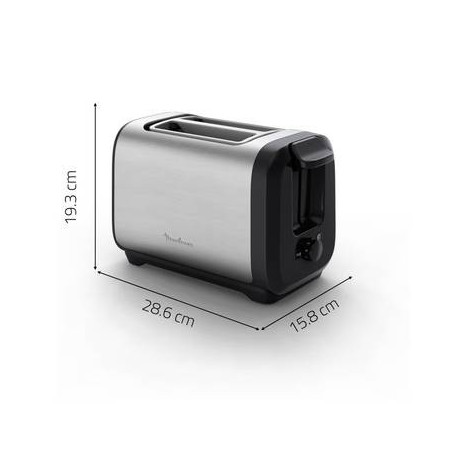 Moulinex LT5S0DE0 broodrooster 7 2 snede(n) 1200 W Zwart, Roestvrijstaal