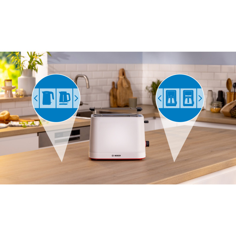 Bosch TAT3M121 broodrooster 4 snede(n) 950 W Wit