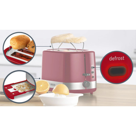 Bosch TAT6A514 broodrooster 2 snede(n) 800 W Rood