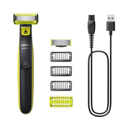 Philips Norelco OneBlade QP2824/10 rasoir pour homme Rasoir à grille Tondeuse Gris, Citron vert