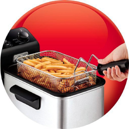 Tefal Easy Pro FR331 Unique Autonome Friteuse Noir, Acier inoxydable