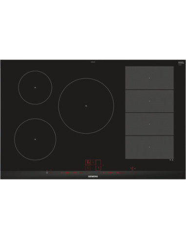 Siemens EX875LVC1E plaque Noir, Acier inoxydable Intégré (placement) Plaque avec zone à induction 5 zone(s)