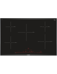 Bosch Serie 8 PIV875DC1E plaque Noir, Acier inoxydable Intégré (placement) Plaque avec zone à induction 5 zone(s)