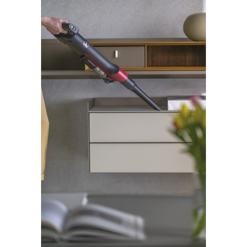 Hoover HF210H 011 Aspirateur-balai 2 en 1 Batterie Sec EPA Sans sac 165 W Noir, Rouge