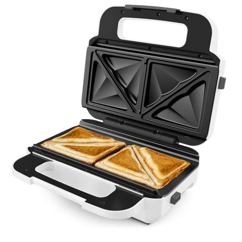 Tefal Snack XL SW7011 gaufrier et appareil à croque-monsieur 850 W Blanc, Acier inoxydable