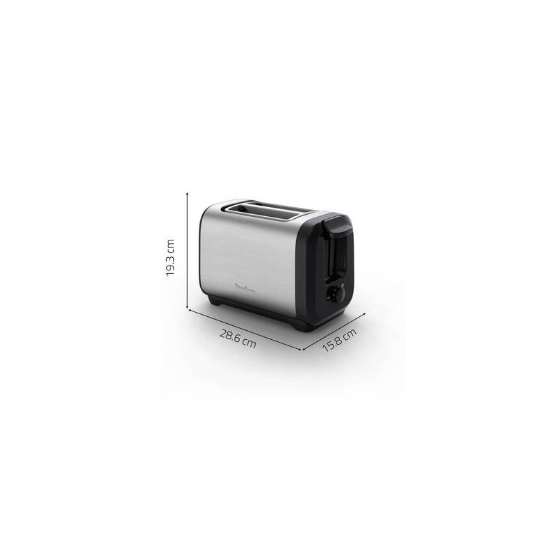 Moulinex LT5S0DE0 broodrooster 7 2 snede(n) 1200 W Zwart, Roestvrijstaal