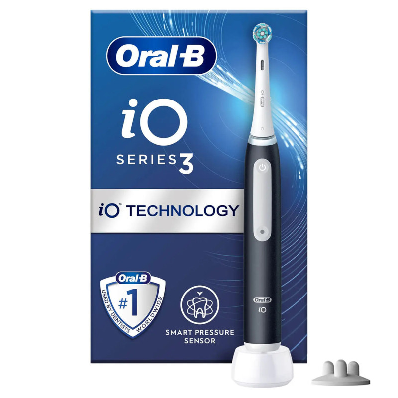 Oral-B iO 3 Matte Adulte Brosse à dents vibrante Noir, Blanc