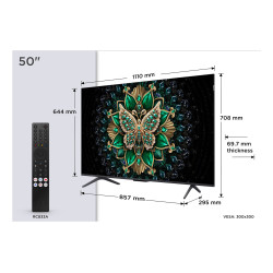 TCL C69 50C69K TV 127 cm (50") 4K Ultra HD Smart TV Wifi Métallique