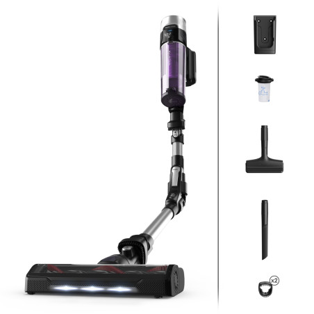 Rowenta RH2037 Aspirateur-balai 2 en 1 Batterie Sec Sans sac 0,4 L 250 W Noir, Violet