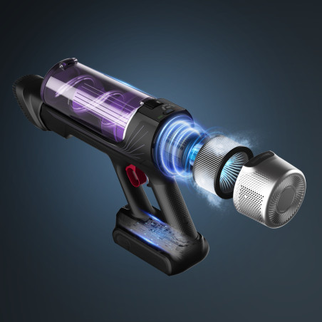 Rowenta RH2037 Aspirateur-balai 2 en 1 Batterie Sec Sans sac 0,4 L 250 W Noir, Violet